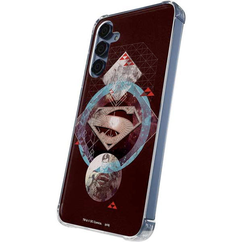DC Comics Superman Purple Abstract Collage Galaxy A35 5G Clear Case